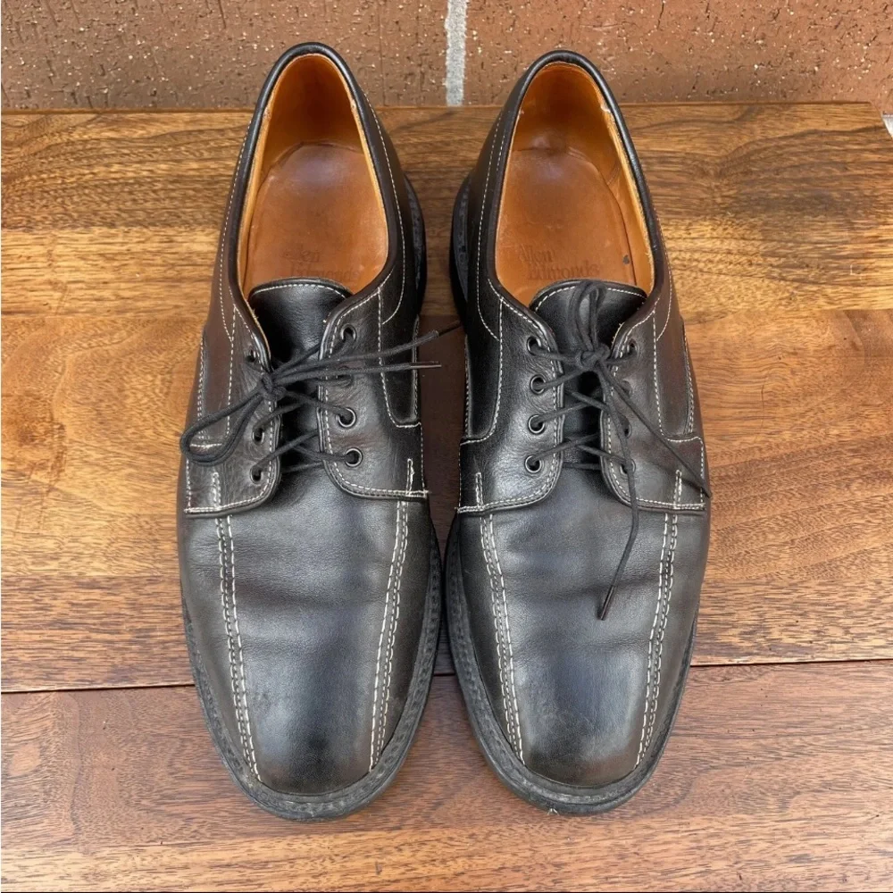 Allen Edmonds Mapleton Mens Size 8 Bicycle Toe Derby Shoe Black Leather USA Made
